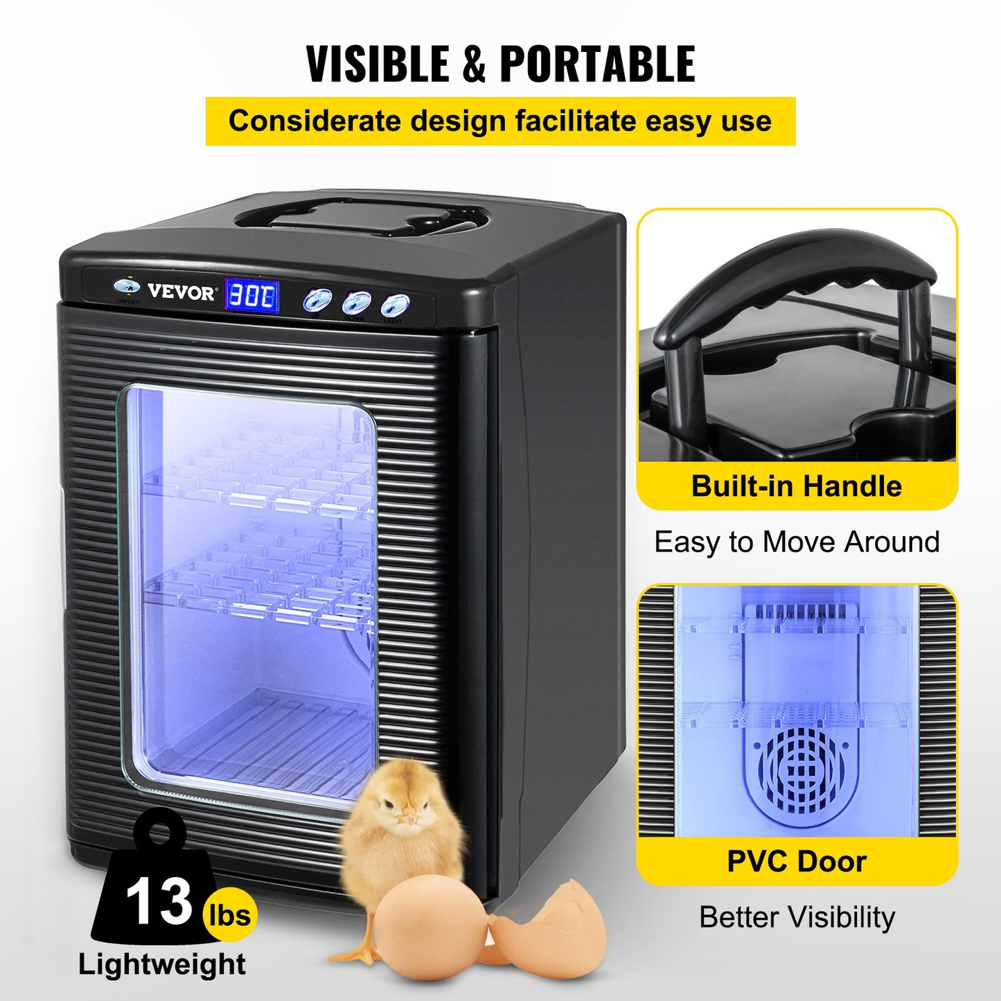 Vevor 25L Reptile Herp Nursery Egg Incubator Snapping Turtle Breeding Hatch