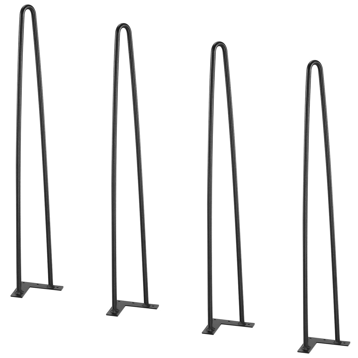 711,2 MM Hårnålsmöbelben, gör-det-själv-projekt i metall för nattduksbord, soffbord, skrivbord, 226,8 kg belastningskapacitet med golvskydd av gummi, tunga metall, robusta moderna bordsben, 4 st.