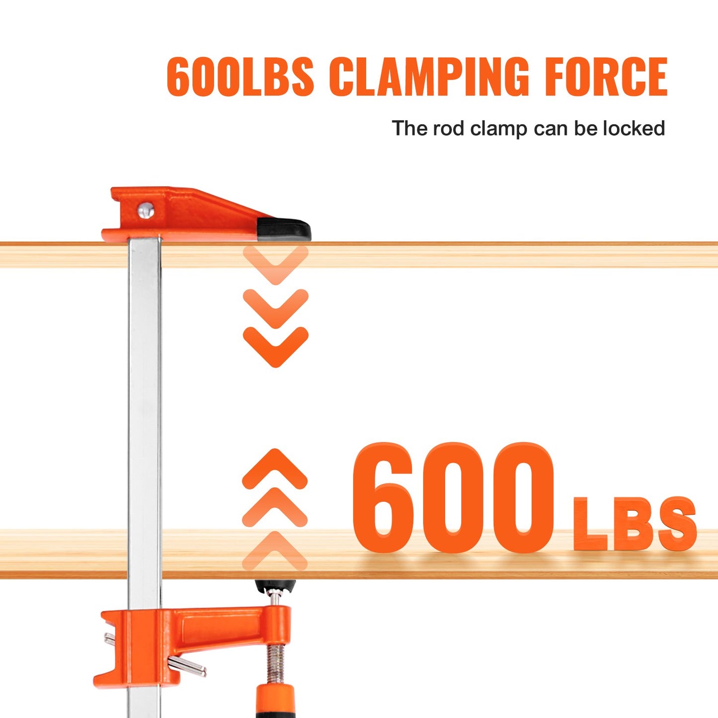 Woodworking Rod Clamps, 2-Pack 36" Clamp/Spreader, Quick Change Clamp F-Clamp with 600 lbs Load Limit, 2.5" Neck Depth, Cast Iron and Carbon Steel, Wood Clamps for Woodworking Metalworking