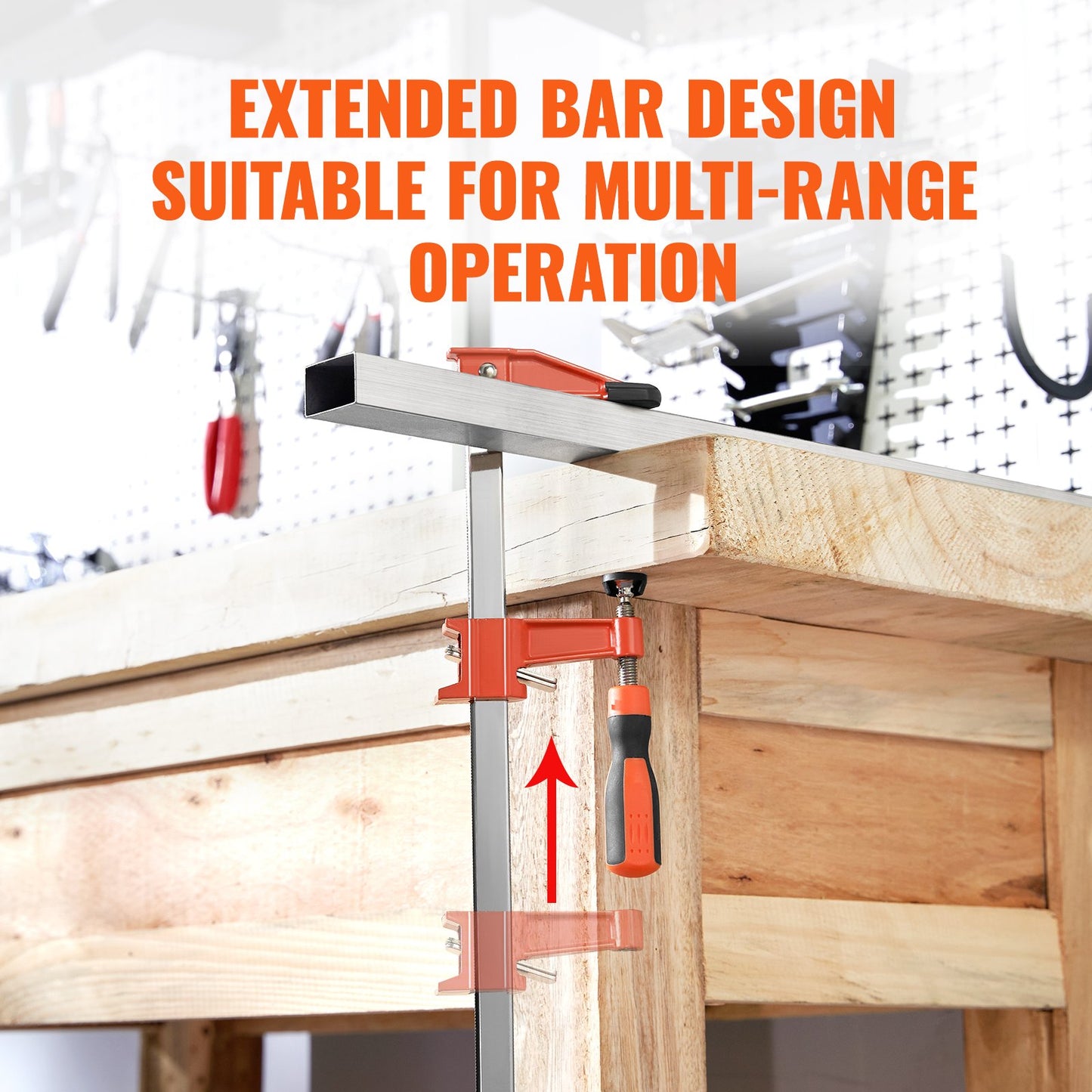 Woodworking Rod Clamps, 2-Pack 36" Clamp/Spreader, Quick Change Clamp F-Clamp with 600 lbs Load Limit, 2.5" Neck Depth, Cast Iron and Carbon Steel, Wood Clamps for Woodworking Metalworking