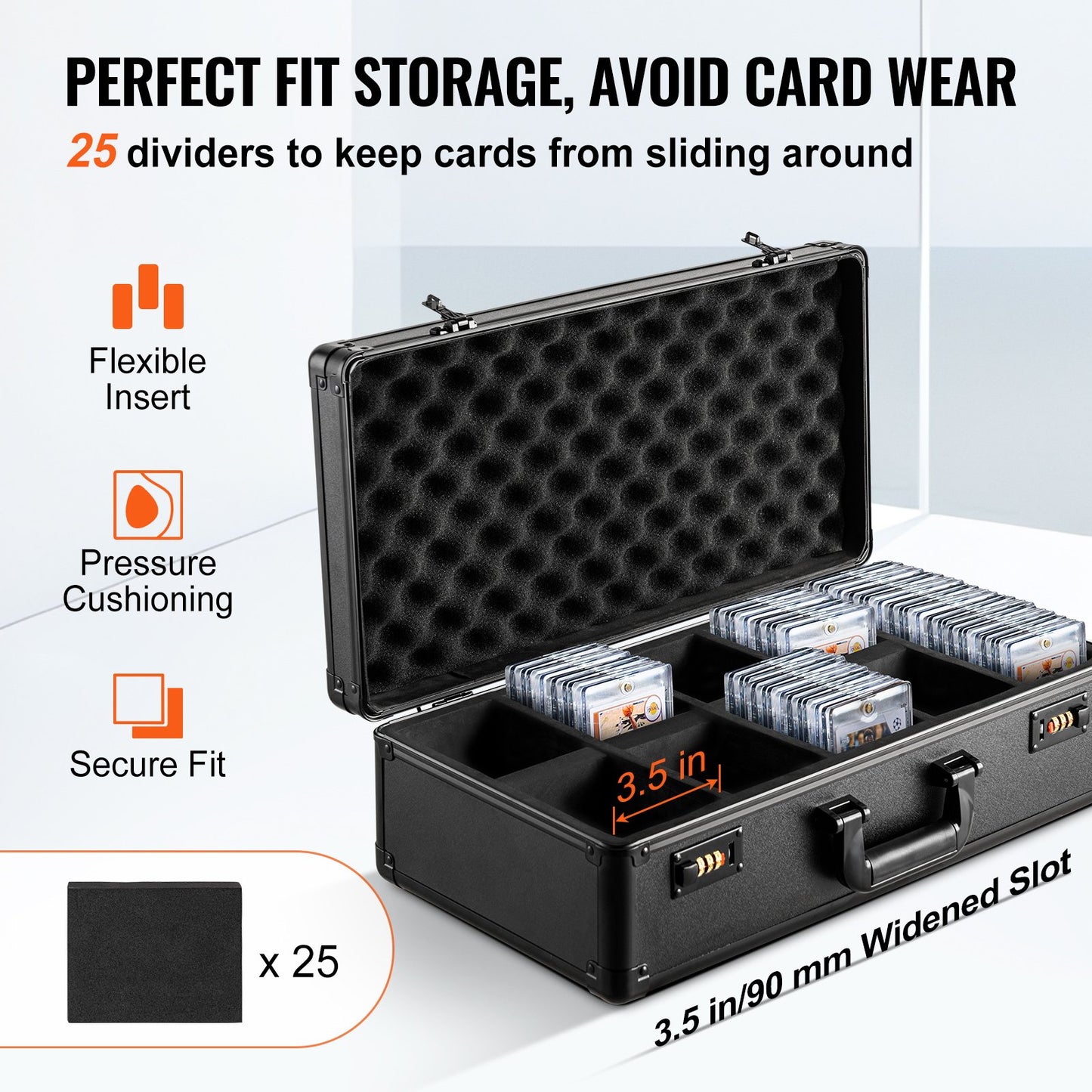 162 PSA Graded Card Storage Box 5 Compartments Sports Card Holder Case Coded Lock