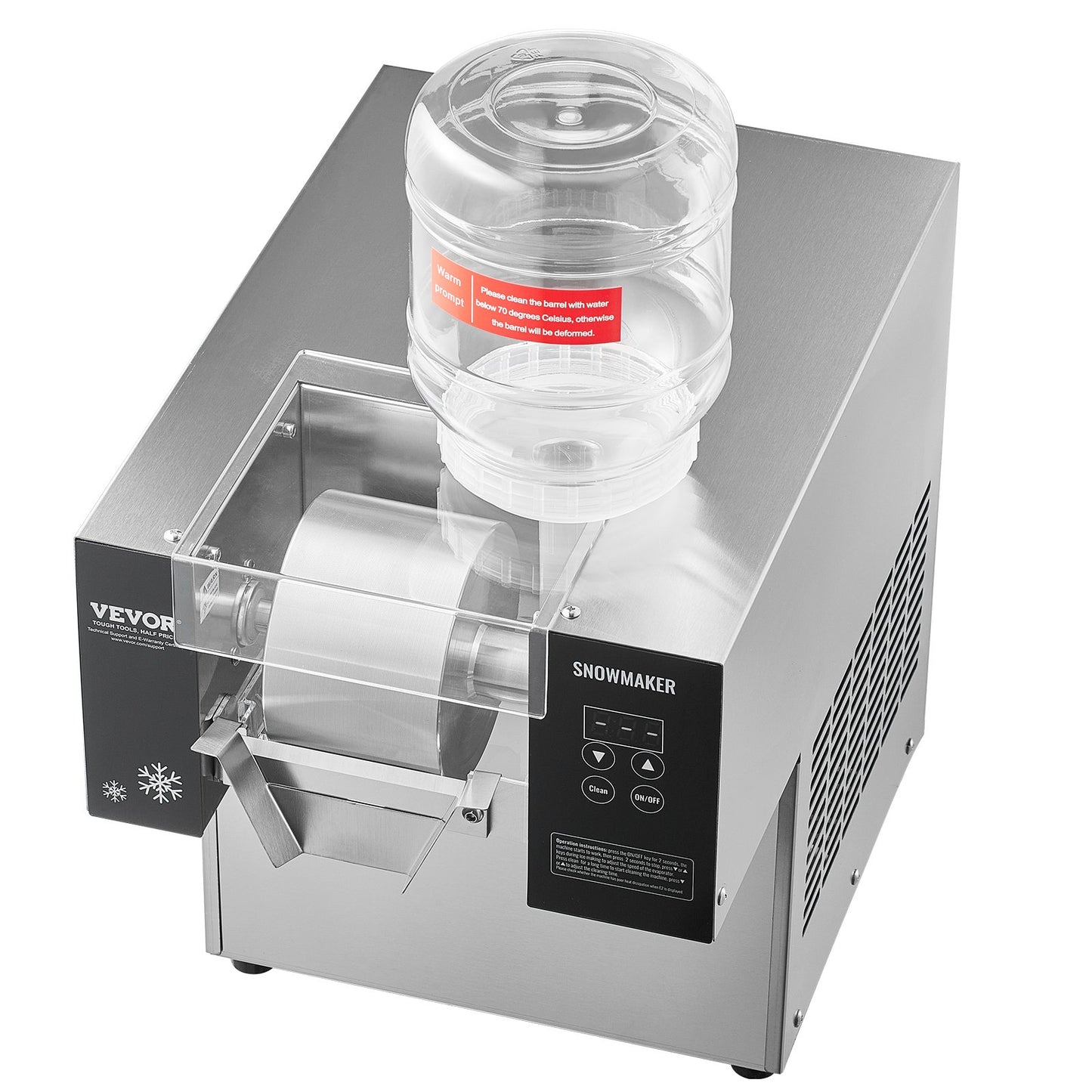 Commercial Snowflake Ice Cream Machine 176LBS/24H Stainless Steel For Ice Cream
