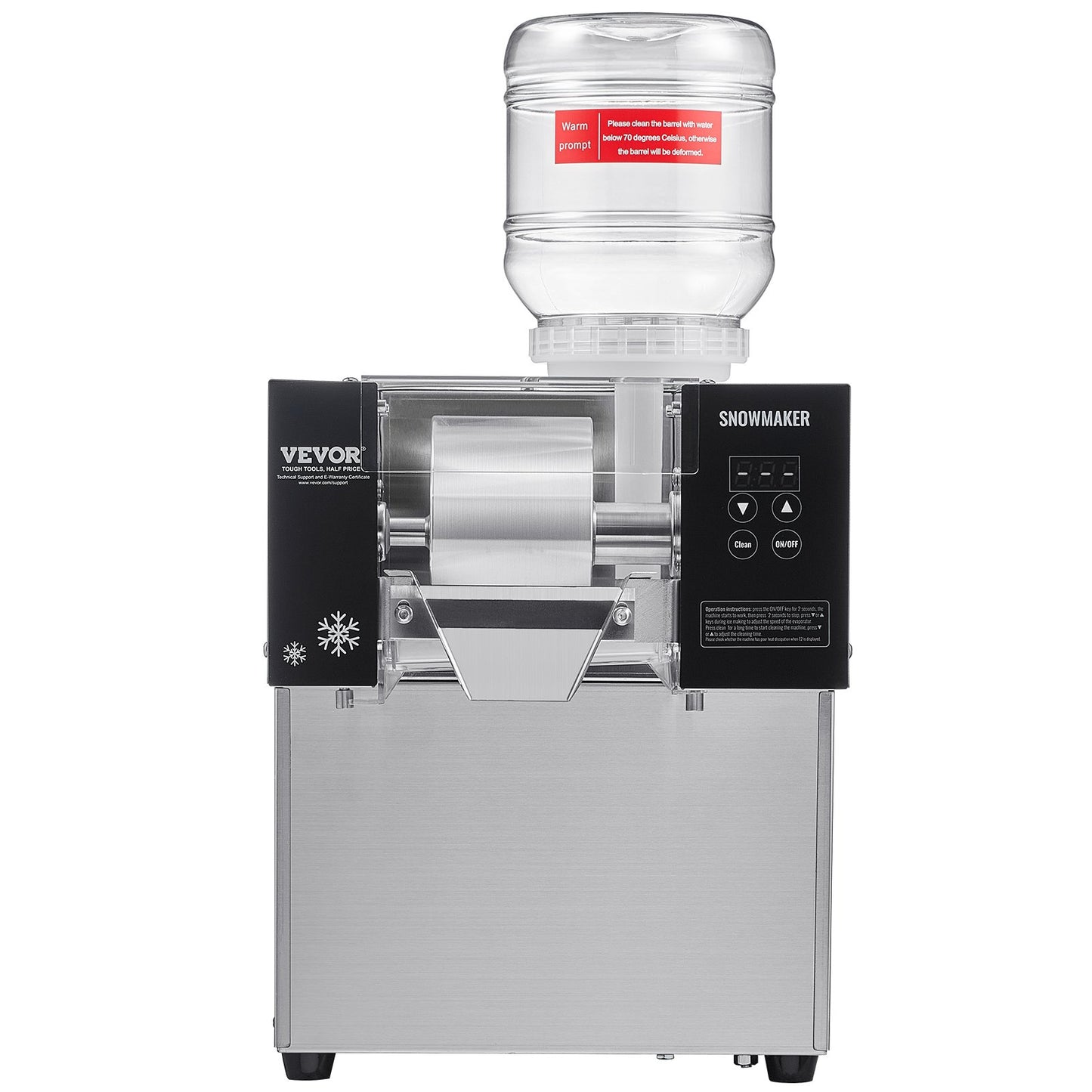 Commercial Snowflake Ice Cream Machine 176LBS/24H Stainless Steel For Ice Cream