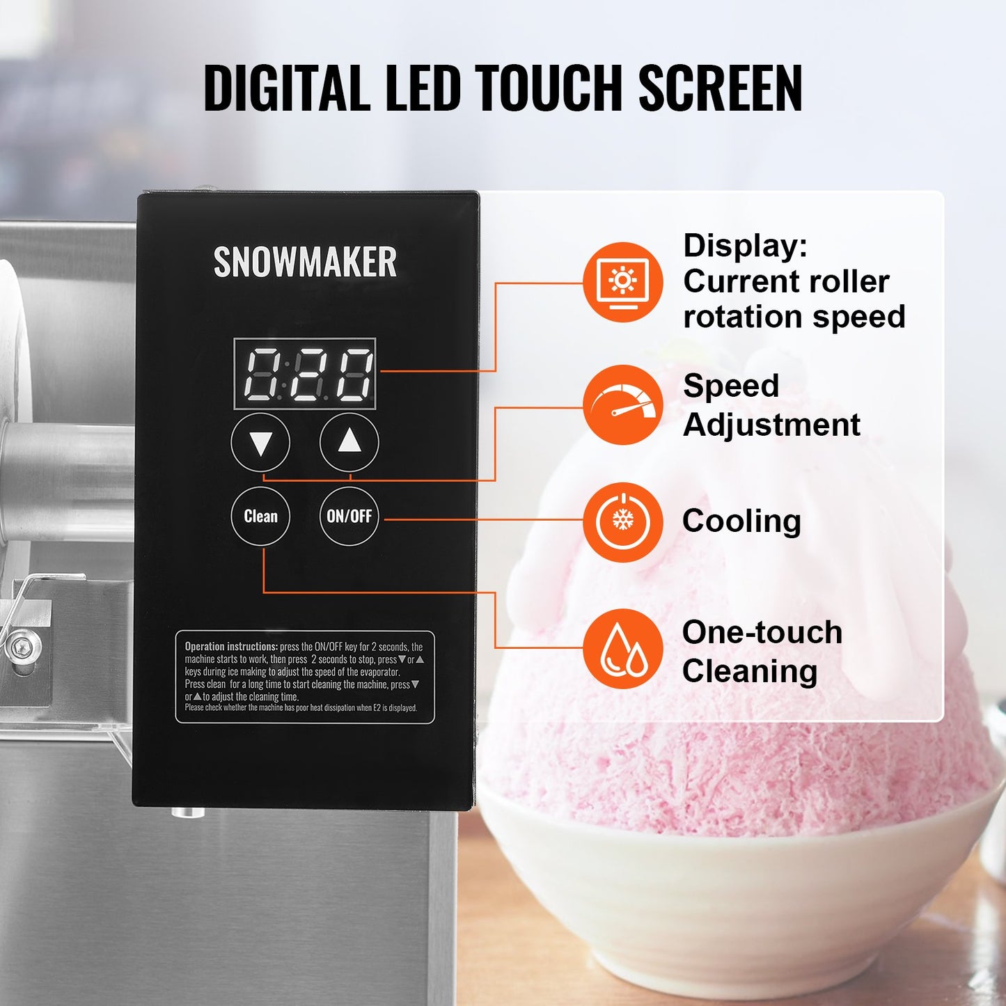 Commercial Snowflake Ice Machine 375LBS/24H Stainless Steel For Ice Cream