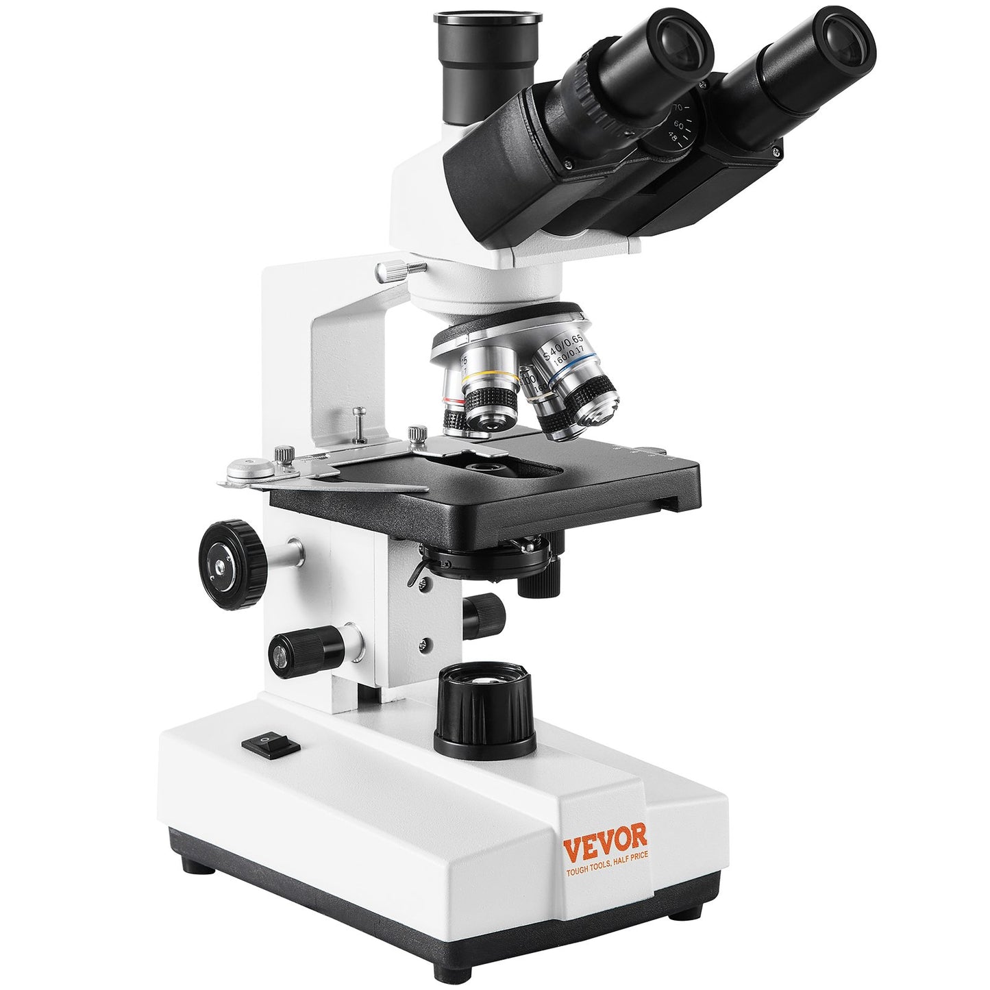 Compound trinocular microscope 40X-5000X two-layer mechanical stage