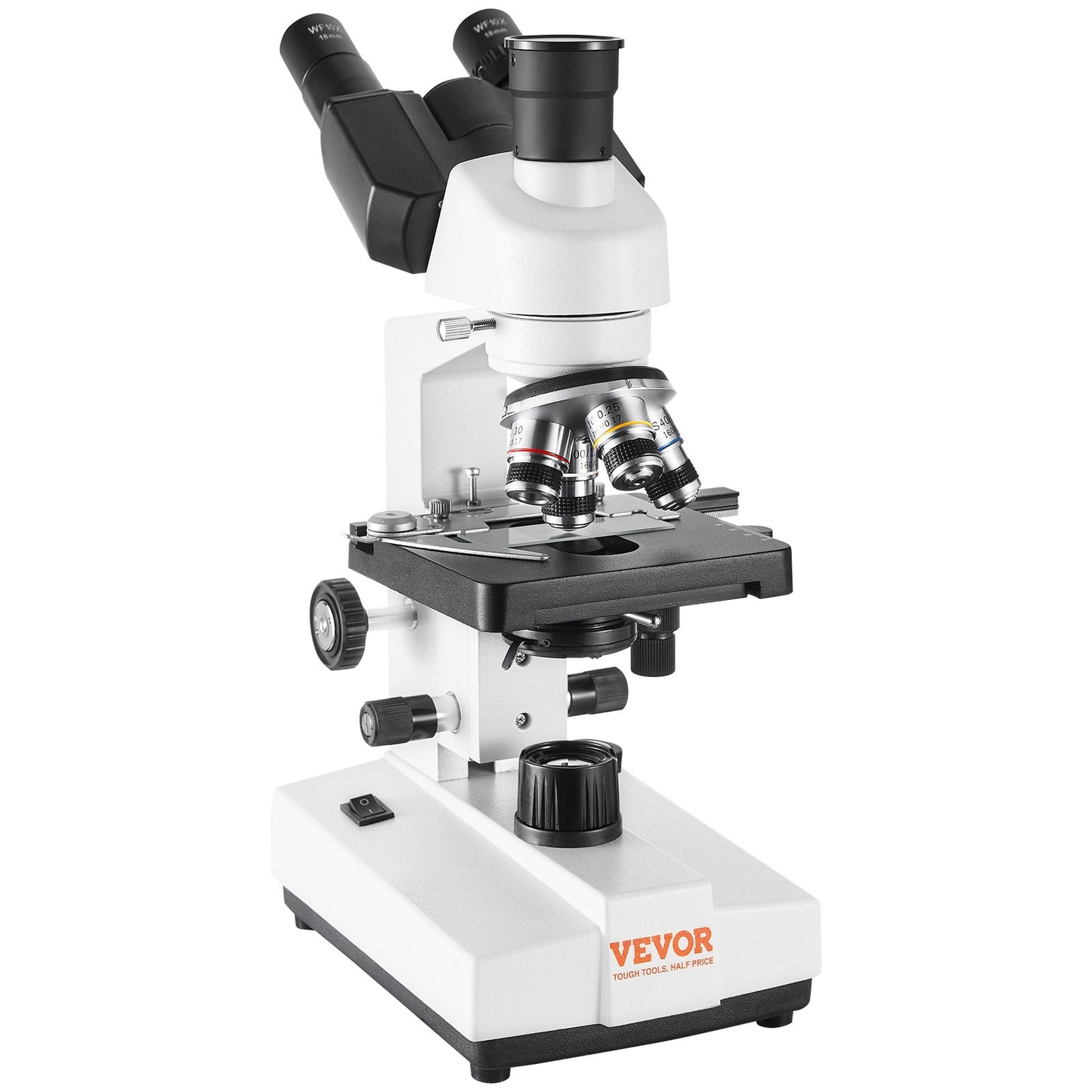 Compound trinocular microscope 40X-5000X two-layer mechanical stage