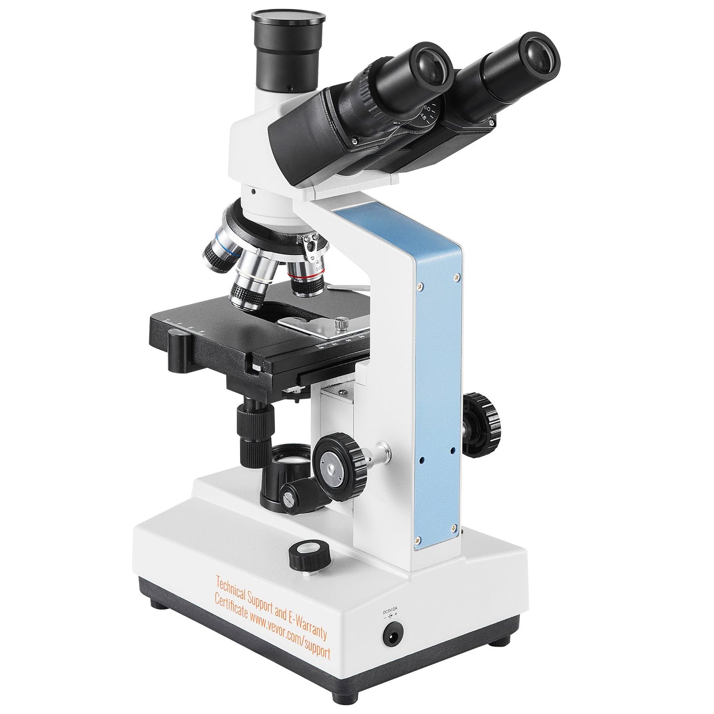 Compound trinocular microscope 40X-5000X two-layer mechanical stage