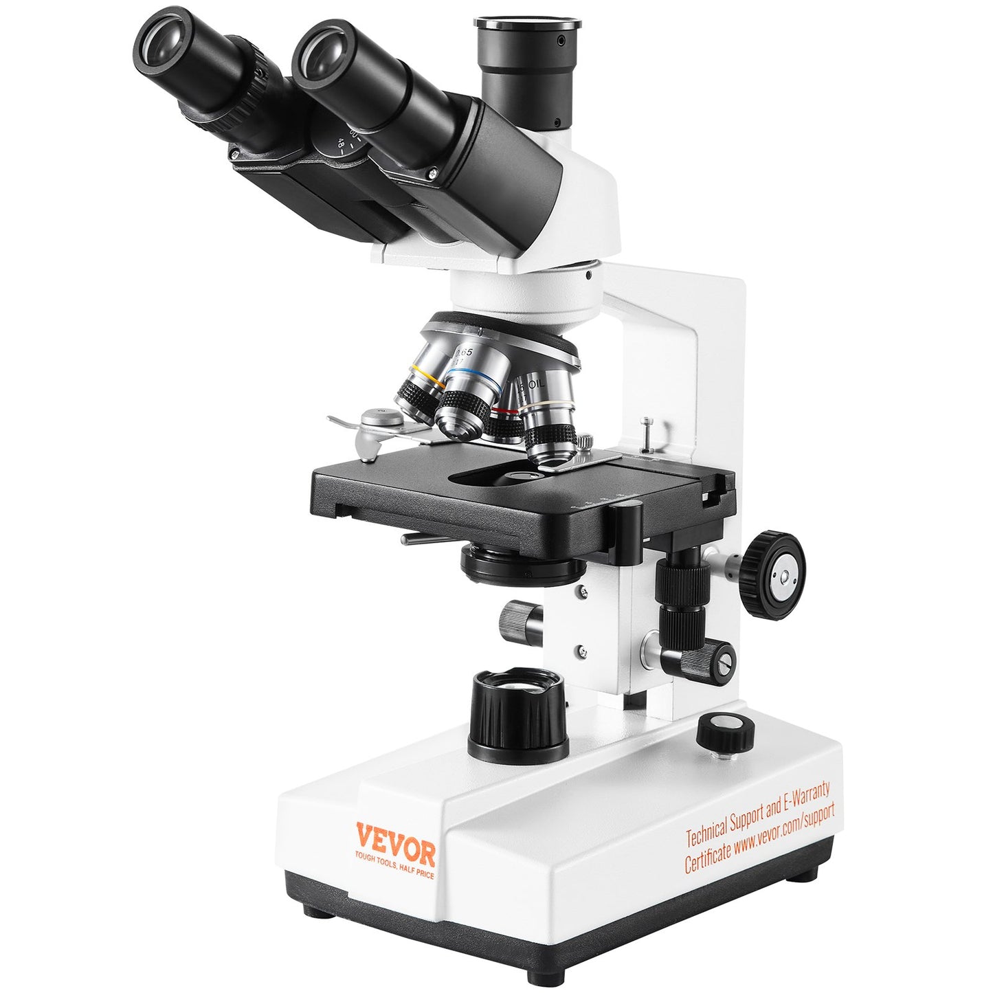 Compound trinocular microscope 40X-5000X two-layer mechanical stage