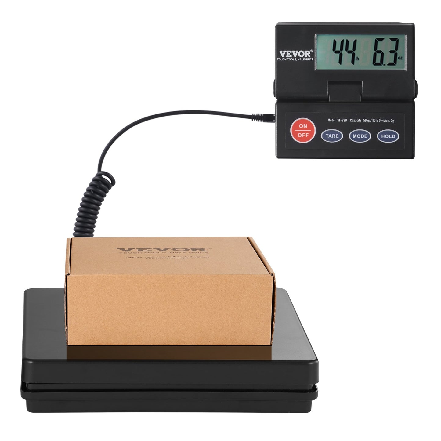 Fraktvåg Digital postvåg 110 lbs x 0,07 oz. AC/DC-paket LCD