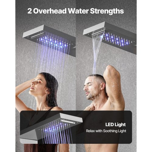 Shower Panel Tower System Stainless Steel Pillar Rain Nozzle 5 Positions | EU
