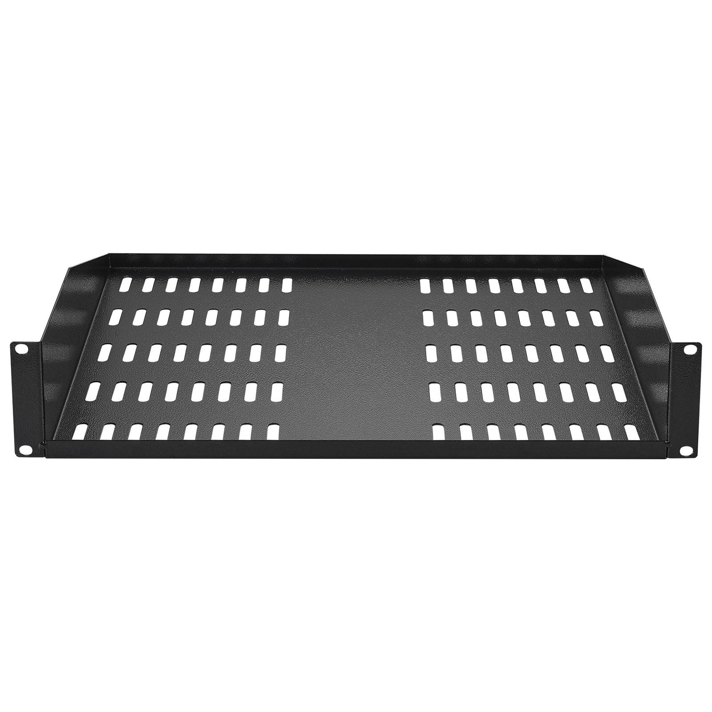 2U Server Rack Shelf 16"/406 mm Deep Ventilated Rack Mount Shelf with Tray