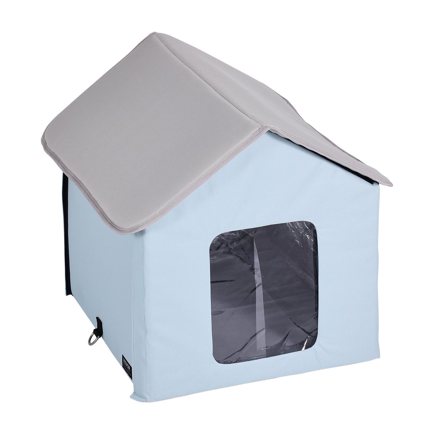 Heated Cat House hopfällbart Kitty Shelter with Heated Pad Blue Small