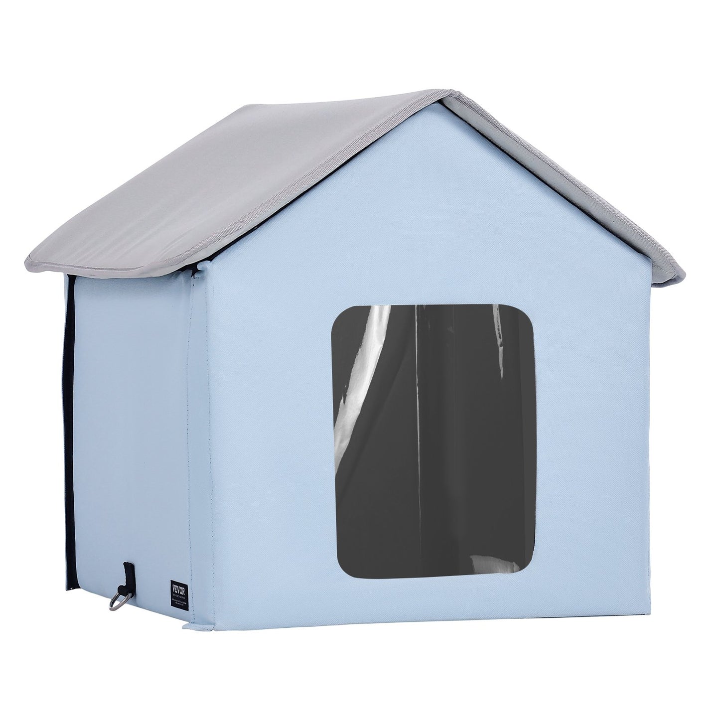 Heated Cat House hopfällbart Kitty Shelter with Heated Pad Blue Small