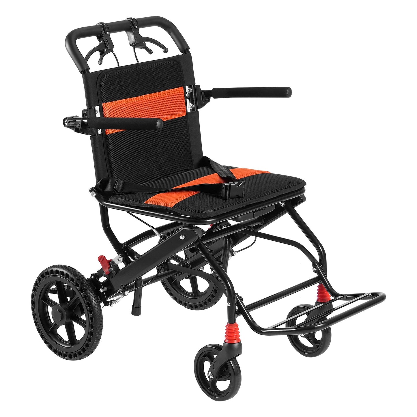 Rullstol Transportstol i aluminiumlegering Fällbar 18-in W Säte 220lbs