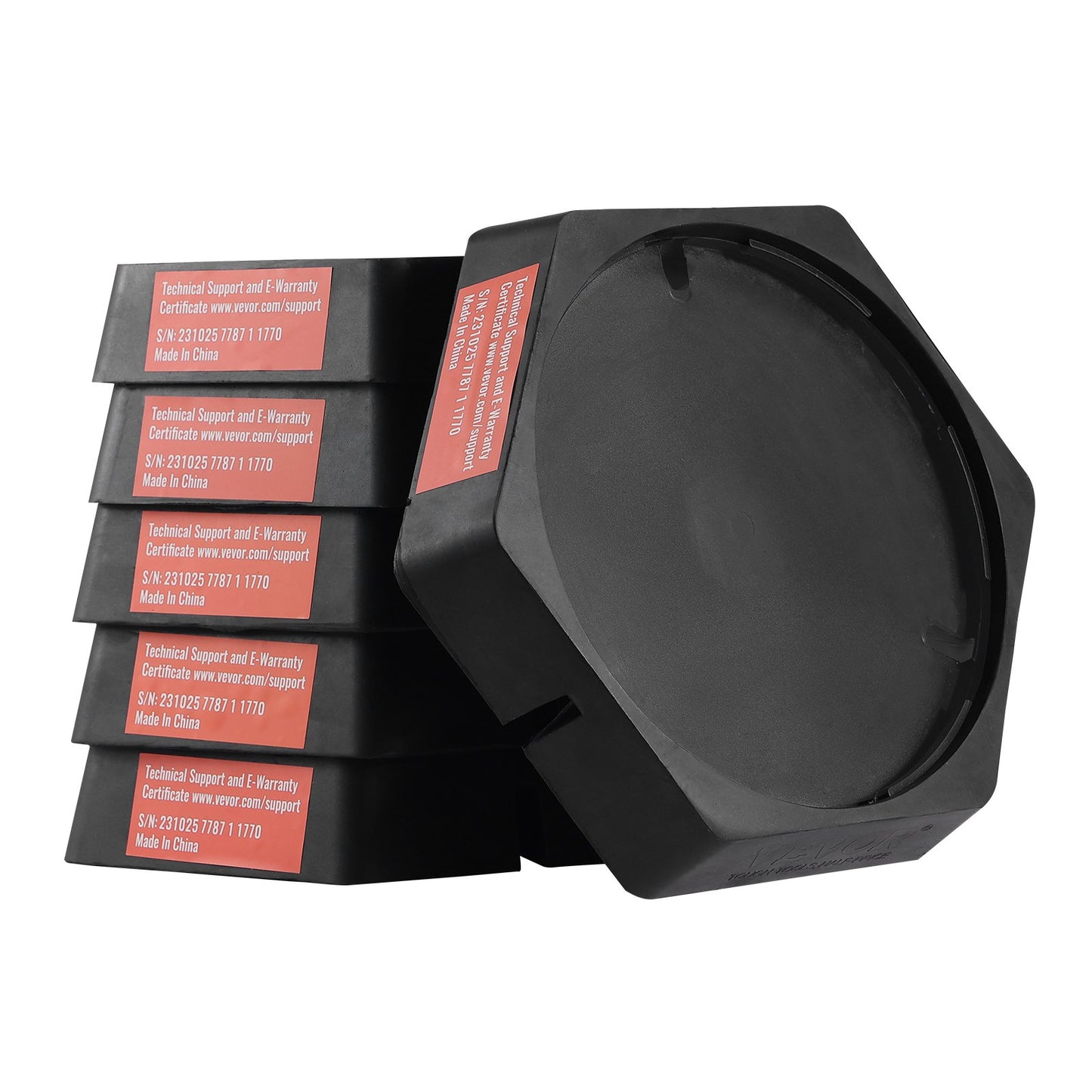 RV-Nivellierpads, dauerhaft befestigt, Gummi-Wagenheber-Pad, 9" runde Füße, 6er-Pack