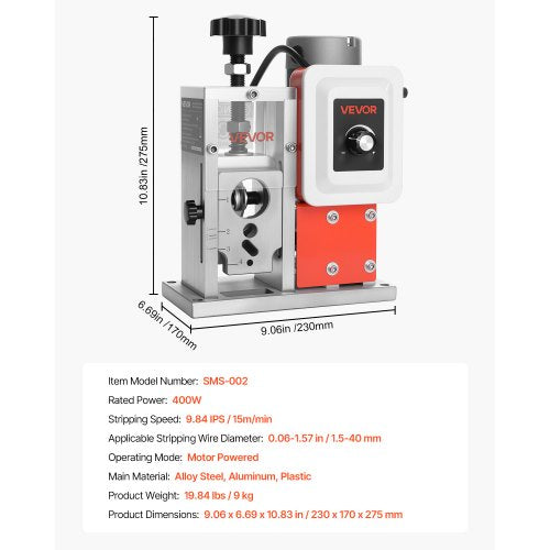 Elektrisk Automatisk Kabelskalare Avisoleringsmaskin 0,06-1,57 tum 400W Motor | EU