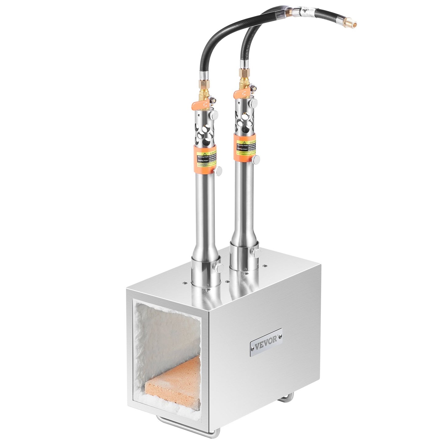 Tragbare Propan-Schmiede, 2 Brenner, Hufschmied-Schmiede, 2600℉, Messer, Metall, quadratisch