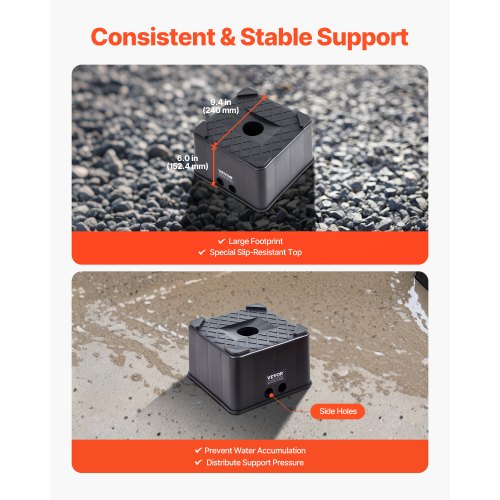 Domkraftblock 2 st 6" höga 6000lbs husbilsnivåblock för 5:e hjul | EU