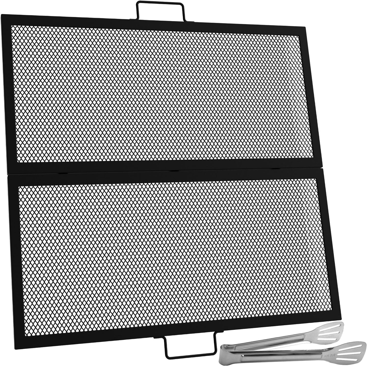 Quadratischer Grillrost, Feuerstelle, Grill mit X-Markierungen, faltbar, 91,4 x 91,4 cm