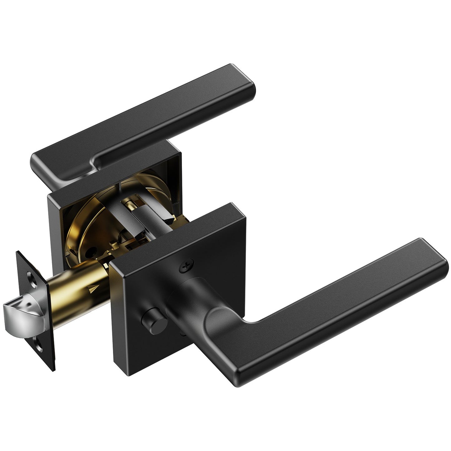 Privacy Door Handle 10 PCS Matte Black Square Door Lever Interior Keyless