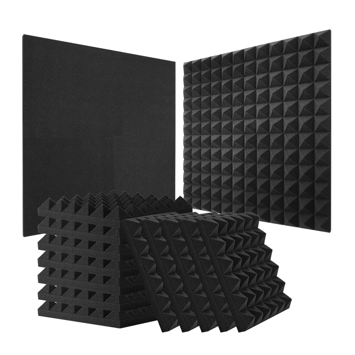 Akustiska skumpaneler 24-pack 12 x 12 x 2 tum för studiovägg och tak