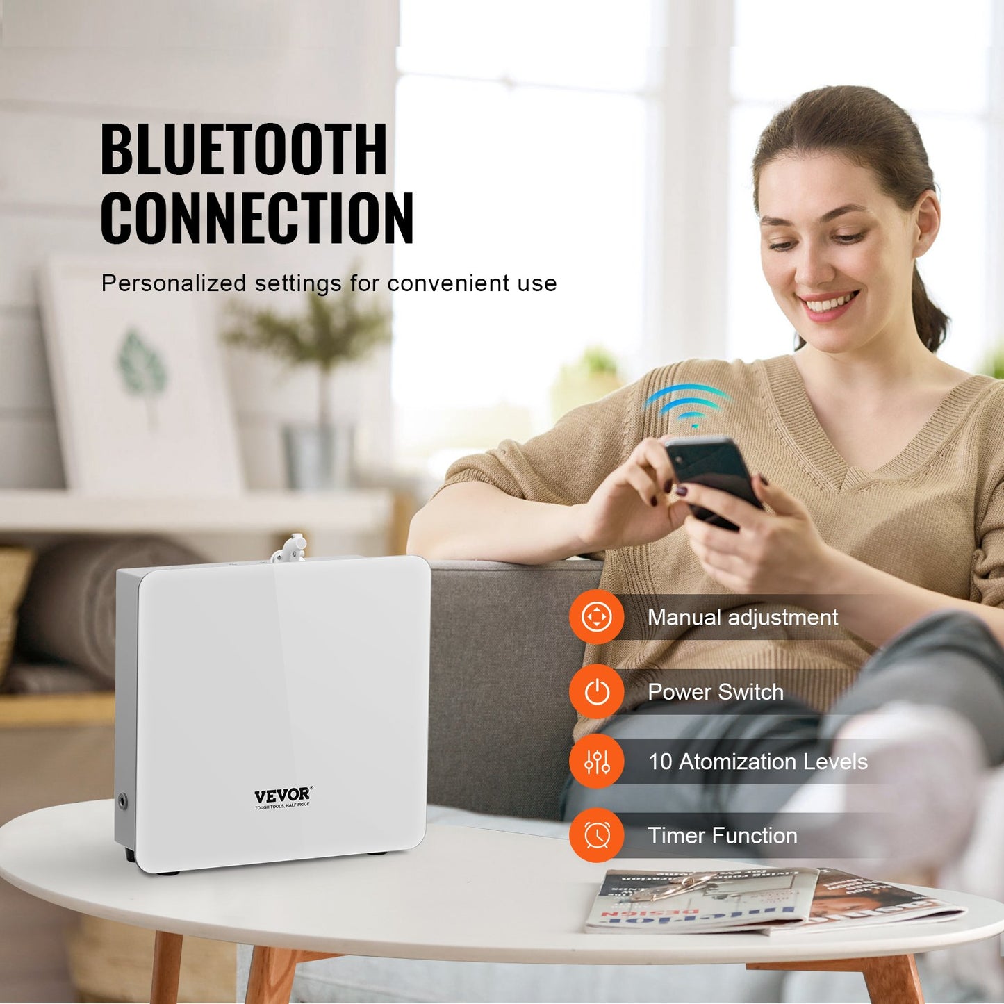 Scent Air Machine for Home 480ML kallluftspridare 2500sq.ft vattenlös