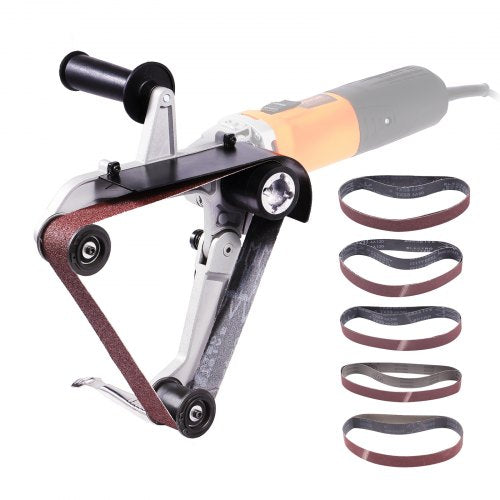 Belt sander adapter for angle grinder, pipe or tube sander attachment with M14 metric thread and 10 sanding belts, belt sander, Pipe polishing adapter for rust removal | EU