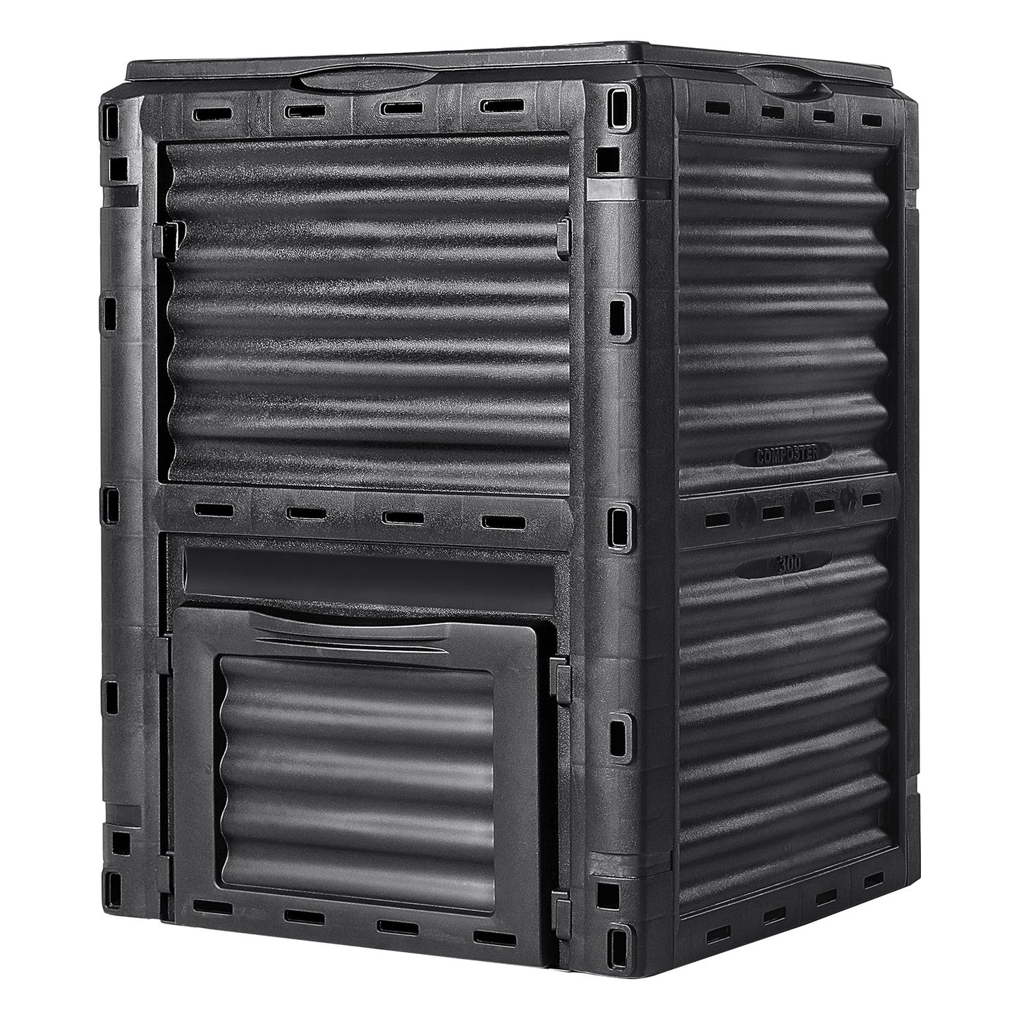 Garden Compost Bin 80 Gal, BPA-fri komposter, stor kapacitet utomhuskomposteringsbehållare med topplock och bottendörr, enkel montering, lätt, snabbt skapande av bördig jord