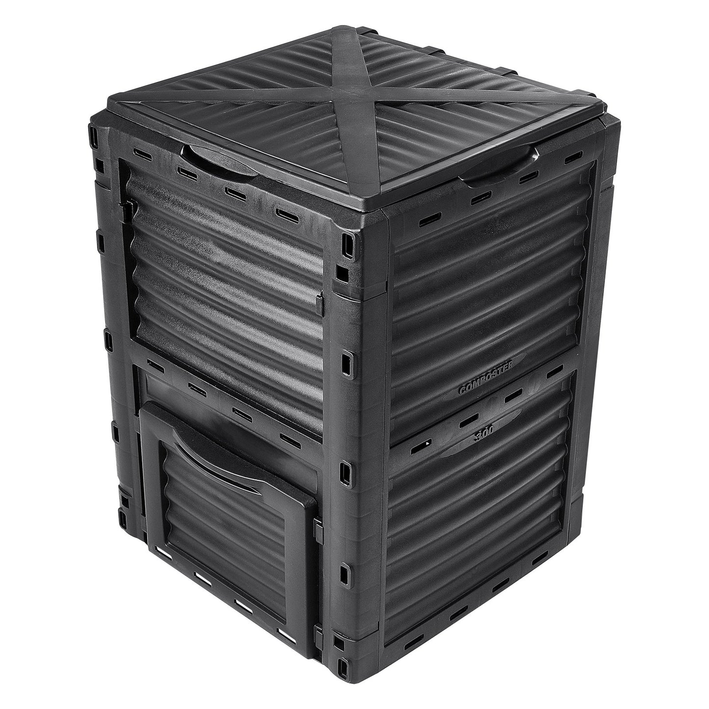 Garden Compost Bin 80 Gal, BPA-fri komposter, stor kapacitet utomhuskomposteringsbehållare med topplock och bottendörr, enkel montering, lätt, snabbt skapande av bördig jord