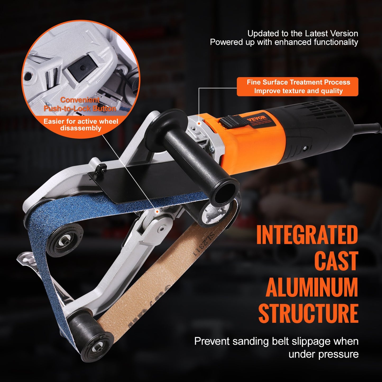 Rörslipmaskin 1300W 6 variabla hastigheter med 100 st slipband