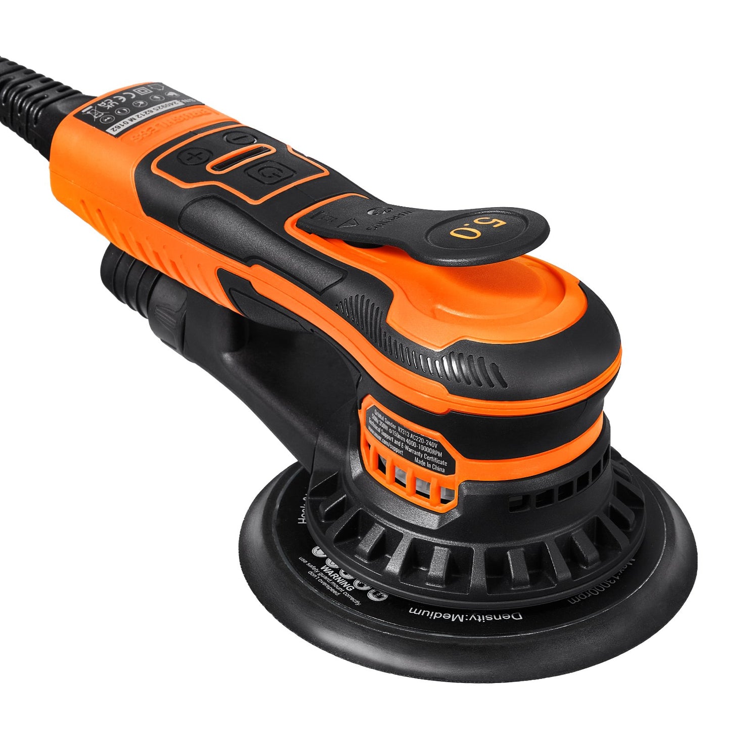 Random Orbital Sander 6'' Palm Sander 10 PCS Sandpaper 6 Variable Speed