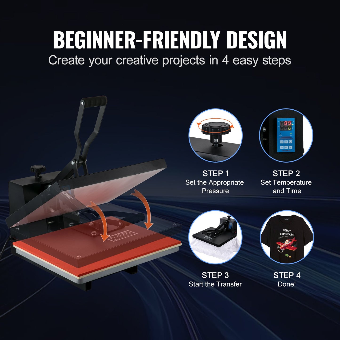Heat Press Machine 16 x 20 i Sublimation Printer Transfer för DIY T-shirt