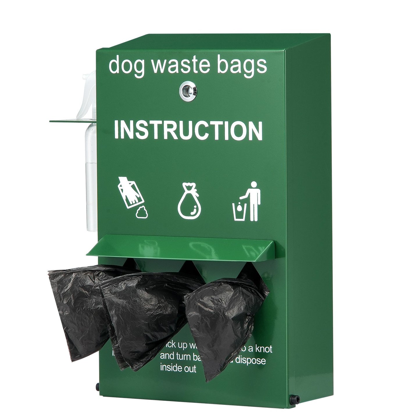 Dog Waste Station Bag Dispenser with 600 Bags Lockable Dog Poop Bag Holder