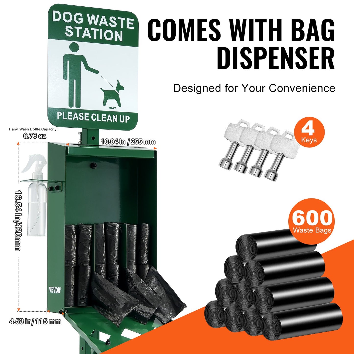 Dog waste station with 600 dog poop bags Commercial Park Pet Poop Station