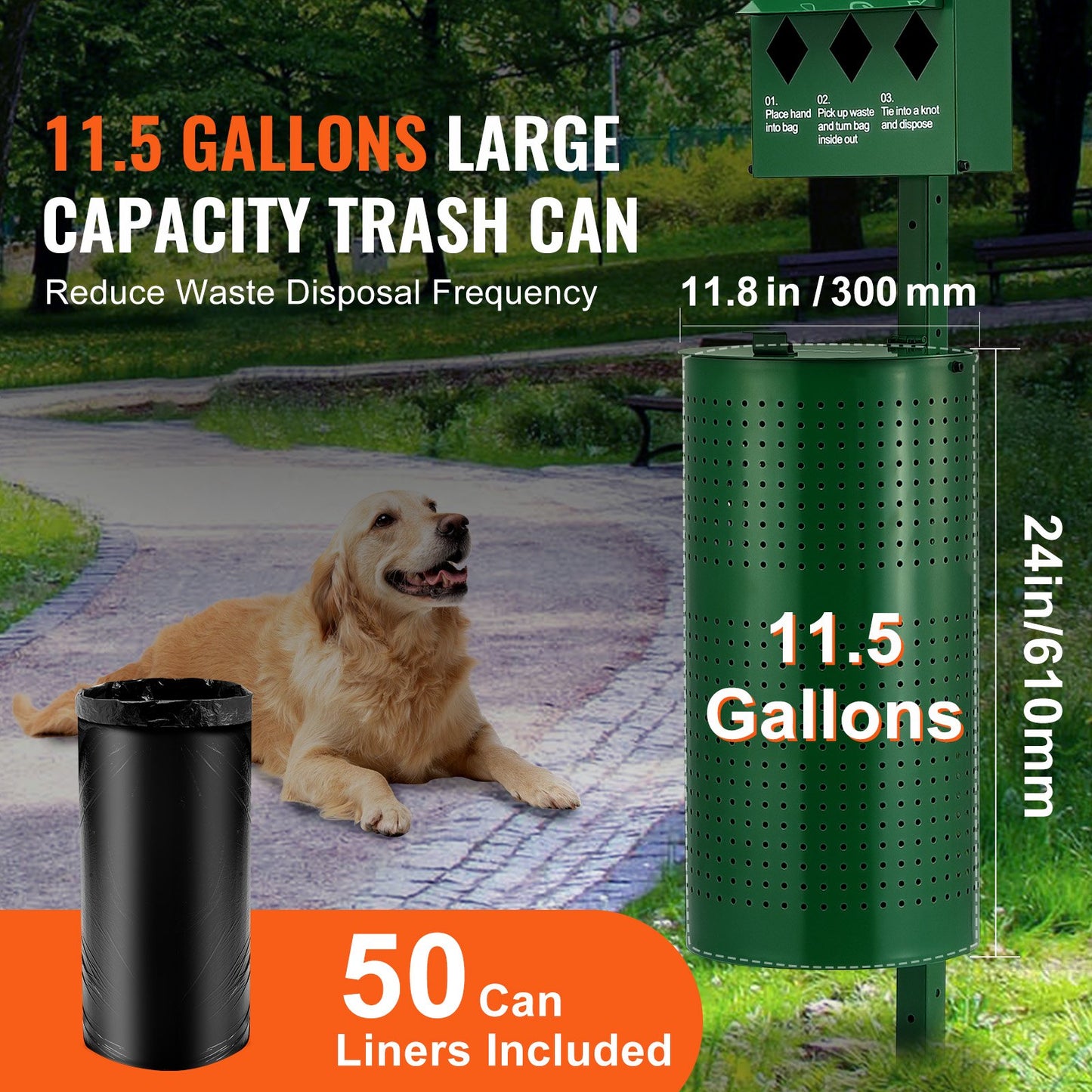 Dog waste station with 600 dog poop bags Commercial Park Pet Poop Station