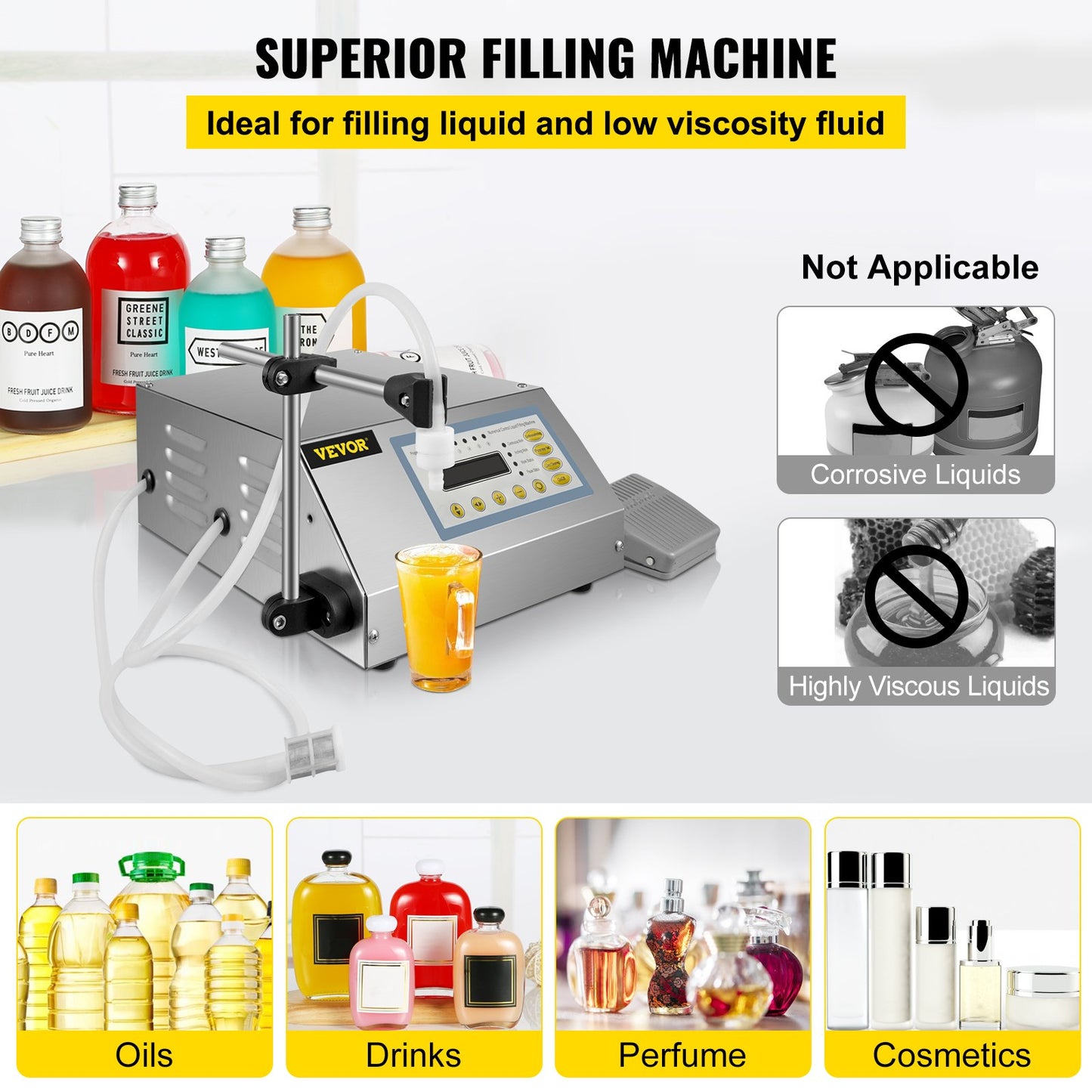 Flüssigkeitsfüllmaschine 2-3500 ml GFK-160 LCD-Bildschirm Digitale Steuerpumpe Flüssigkeitsfüllmaschine Automatische Flüssigkeitsfüllmaschine