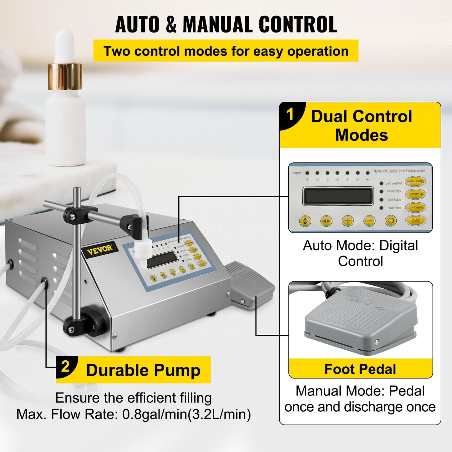 Flüssigkeitsfüllmaschine 2-3500 ml GFK-160 LCD-Bildschirm Digitale Steuerpumpe Flüssigkeitsfüllmaschine Automatische Flüssigkeitsfüllmaschine