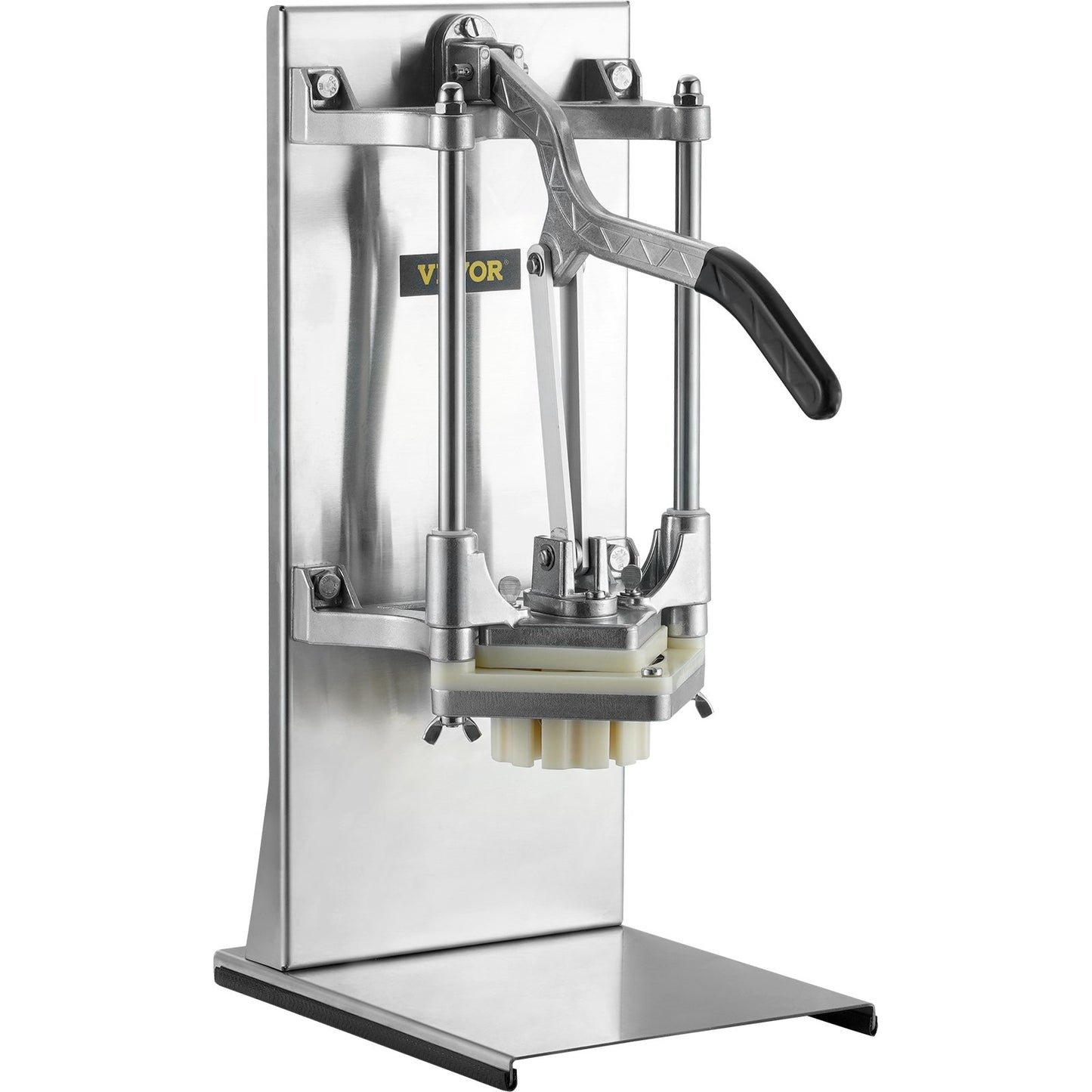 Kommersiell pommes fritesskärare med 4 ersättningsblad, 1/4" och 3/8" Blade Easy Dicer Hackare, 6-klyftare och 6-klyftar äppelkärare, citronpotatisskärare för pommes frites med förlängt handtag