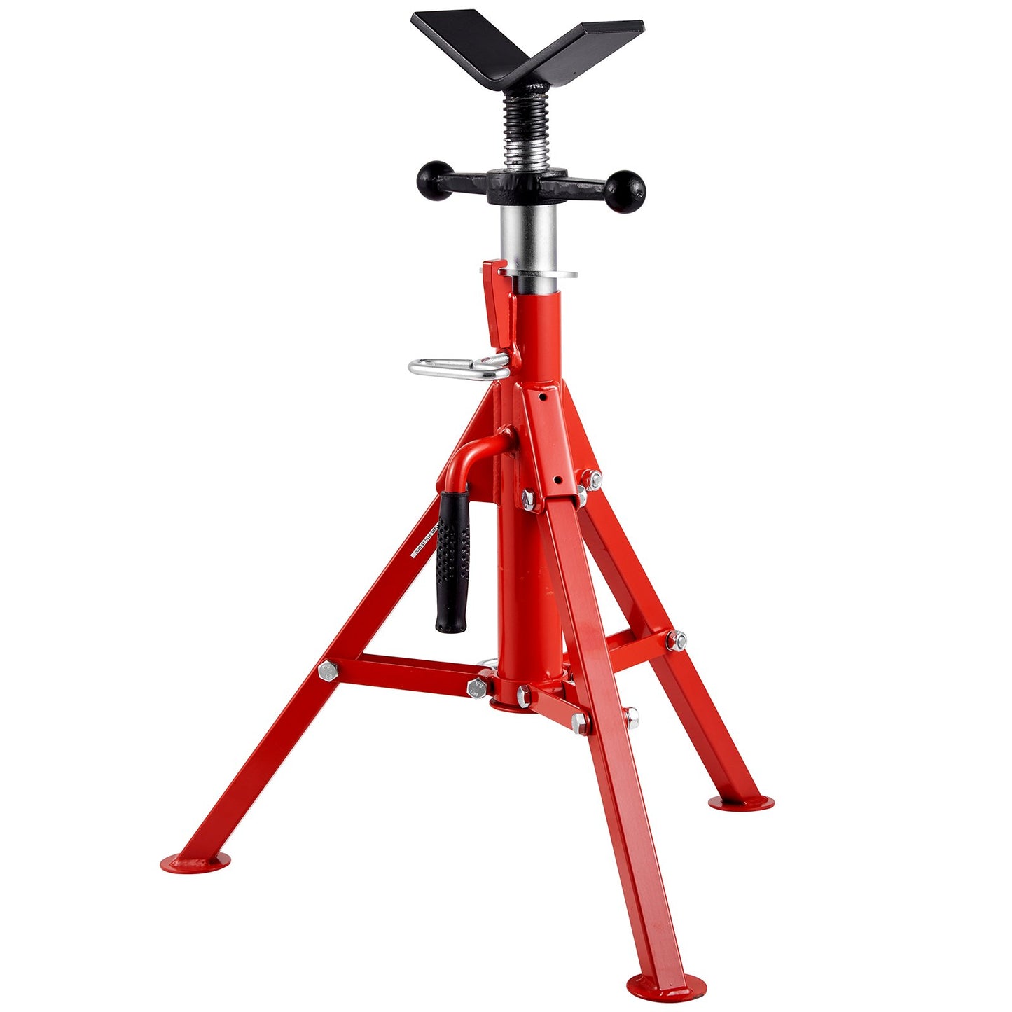 V Head Pipe Stand 1/8"-12" Kapacitet, Justerbar höjd 24"-42", Pipe Jack Stands 2500 lb. Belastningskapacitet, Portabla hopfällbara rörstativ, Kolstålkropp Mer hållbart