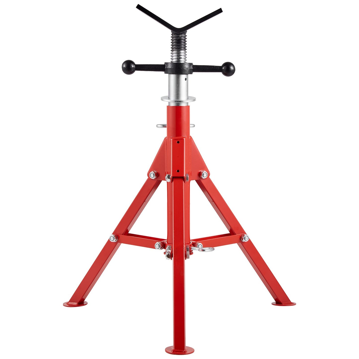 V Head Pipe Stand 1/8"-12" Kapacitet, Justerbar höjd 24"-42", Pipe Jack Stands 2500 lb. Belastningskapacitet, Portabla hopfällbara rörstativ, Kolstålkropp Mer hållbart