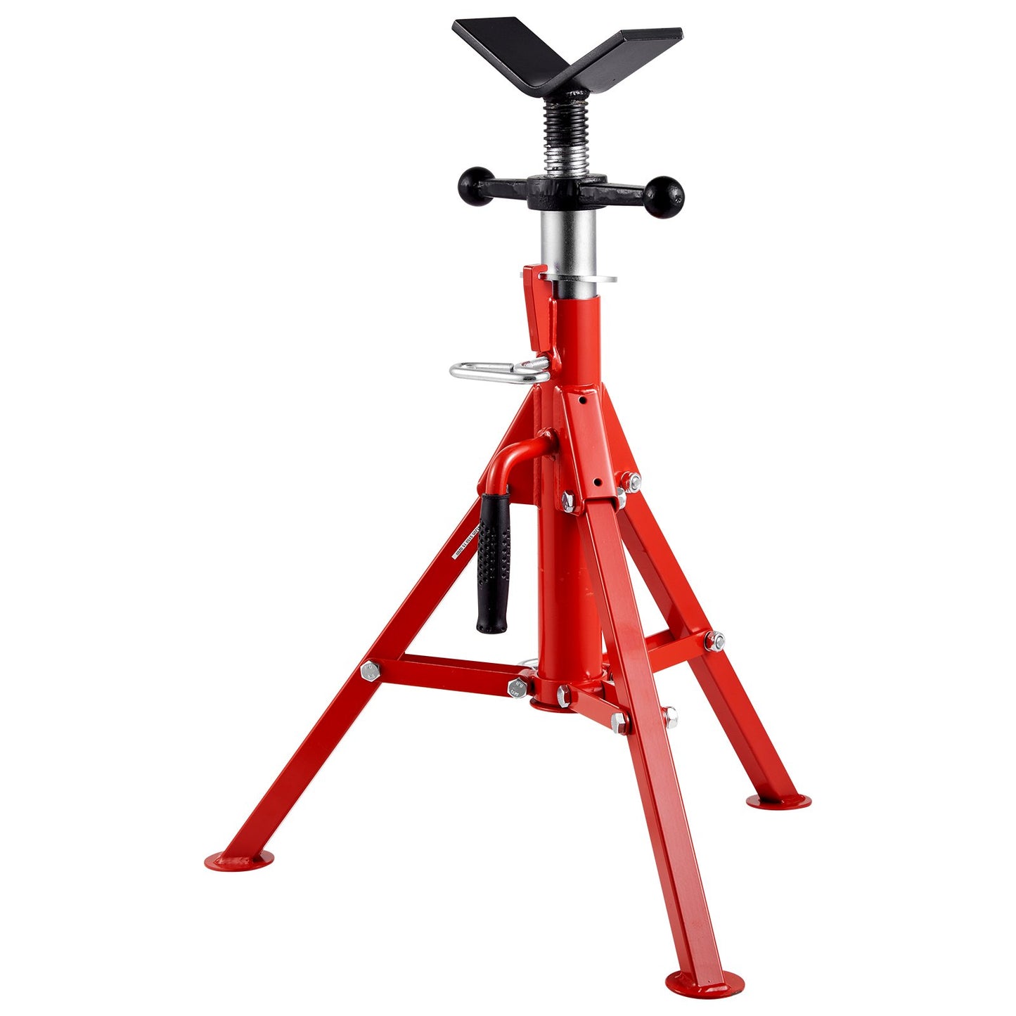 V Head Pipe Stand 1/8"-12" Kapacitet, Justerbar höjd 24"-42", Pipe Jack Stands 2500 lb. Belastningskapacitet, Portabla hopfällbara rörstativ, Kolstålkropp Mer hållbart