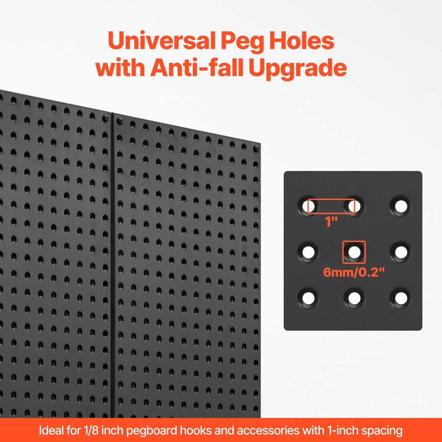 Metal Pegboard Paneler 4 paneler 24" x 12" Wall Organizer för Garage Tool