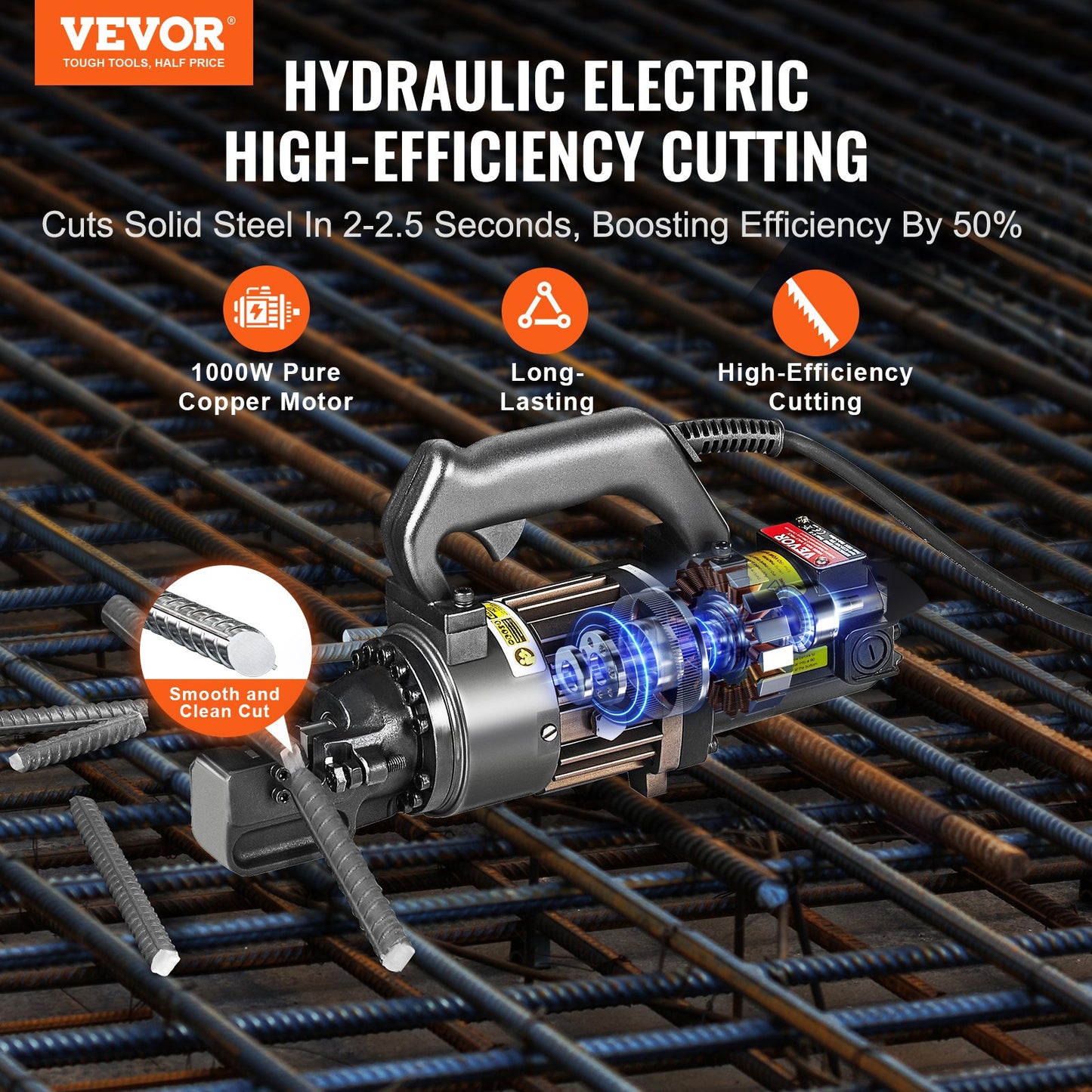 1000W elektrisk hydraulisk armeringsskär som skär upp till 5/8 tum 4-16 mm #5