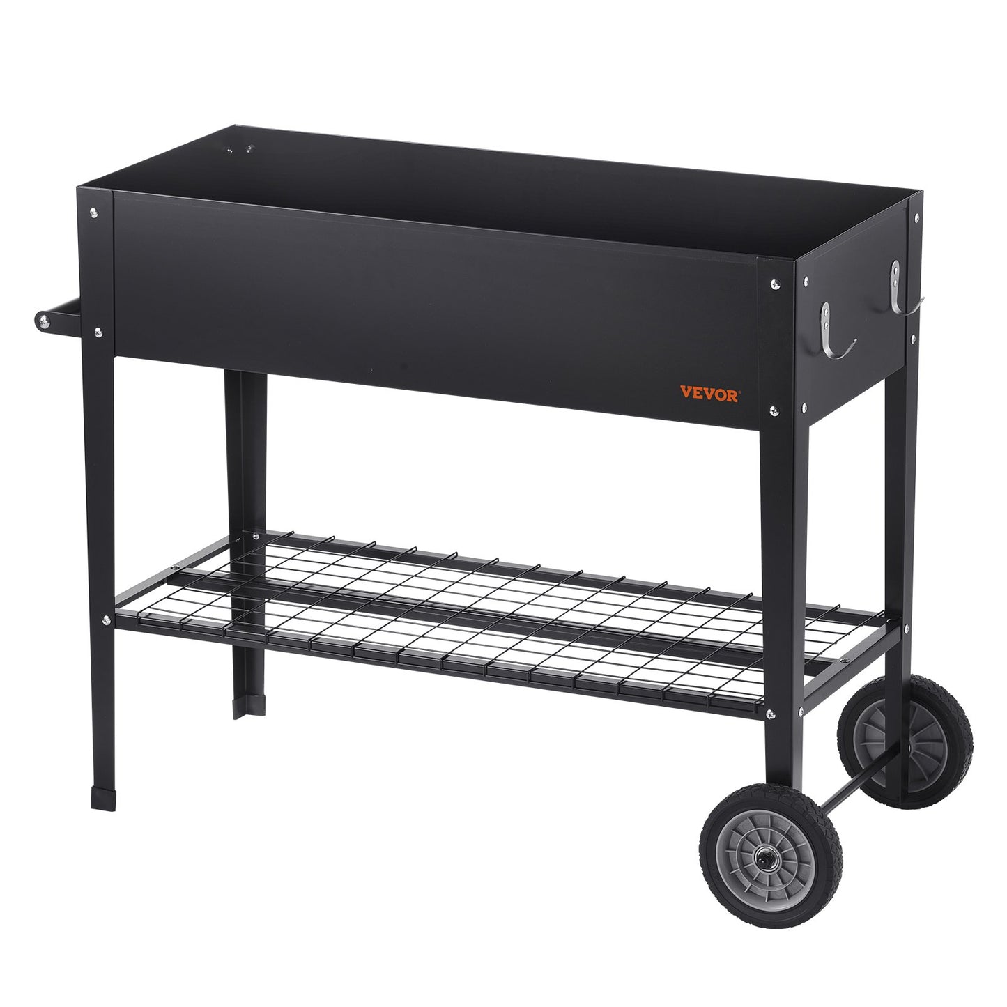 Raised Garden Bed, 42.5 x 19.5 x 31.5 Inch Galvanized Metal Planter Box, Elevated Outdoor Planter Boxes with Legs, for Growing Flowers/Vegetables/Herbs in Backyard/Garden/Patio/Balcony, Black