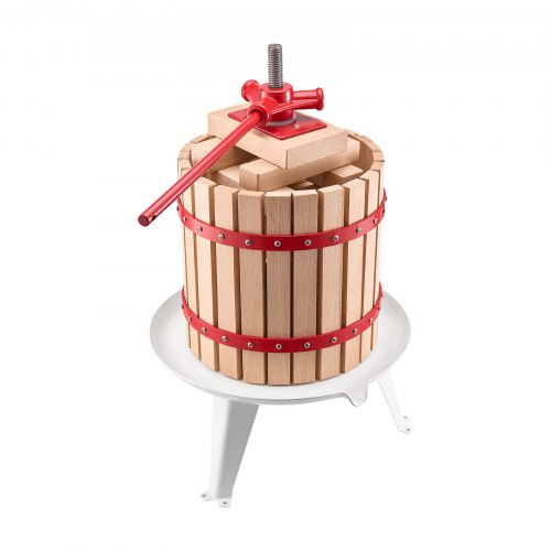 Fruit Wine Press Manual Press for Winemaking 3.2 Gal/12L Wood Basket