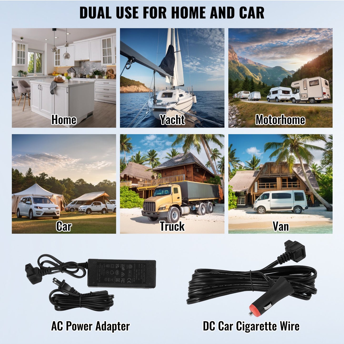 Portable Car Refrigerator Freezer with Ice Making Function 36 L Dual Zone