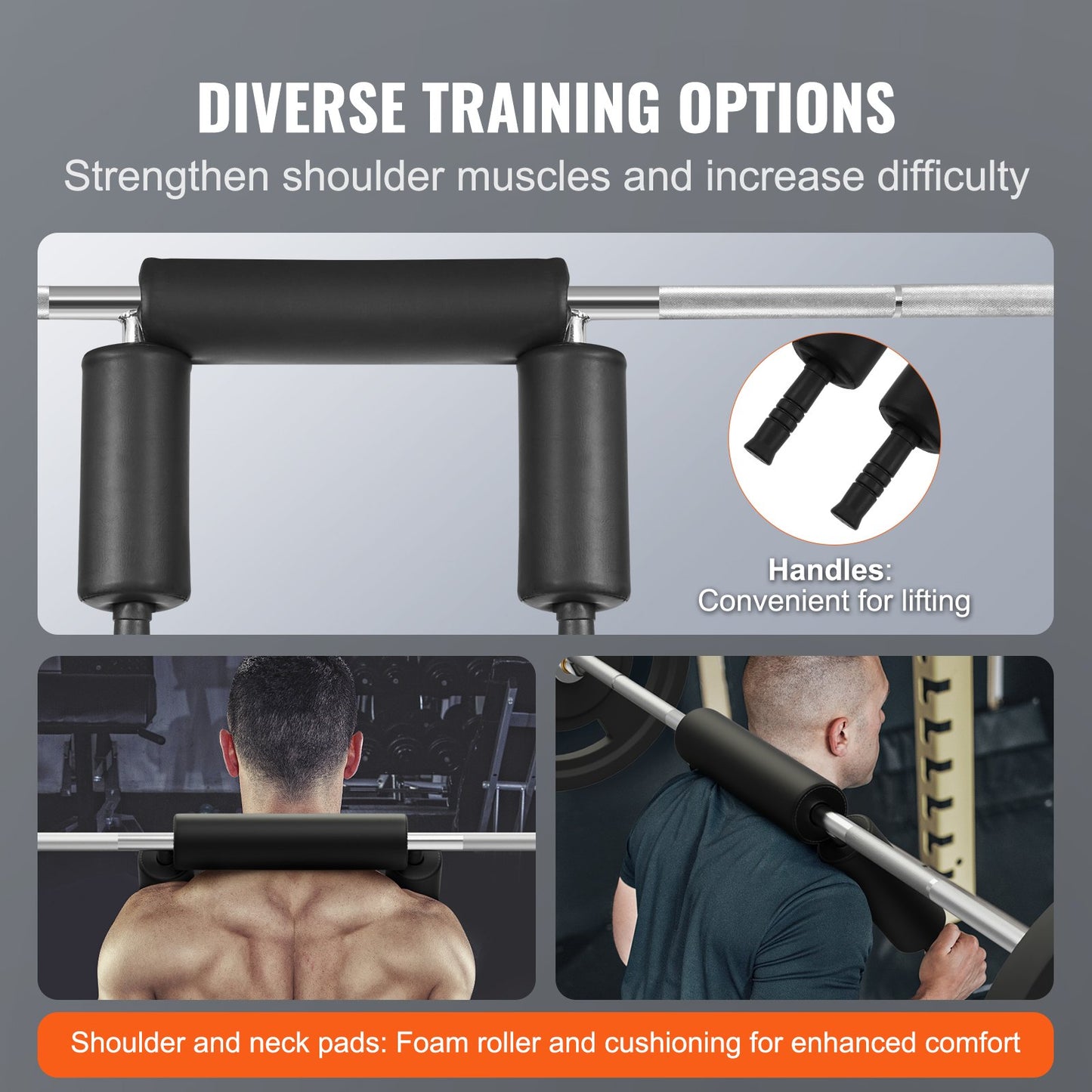 Safety Squat Bar, 700 LBS Fitness Squat Bar, Safety Squat Bar-fäste med axel- och armkuddar, 28 mm diameter viktstång, idealisk för front knäböj, utfall, rehab, sjukgymnastik