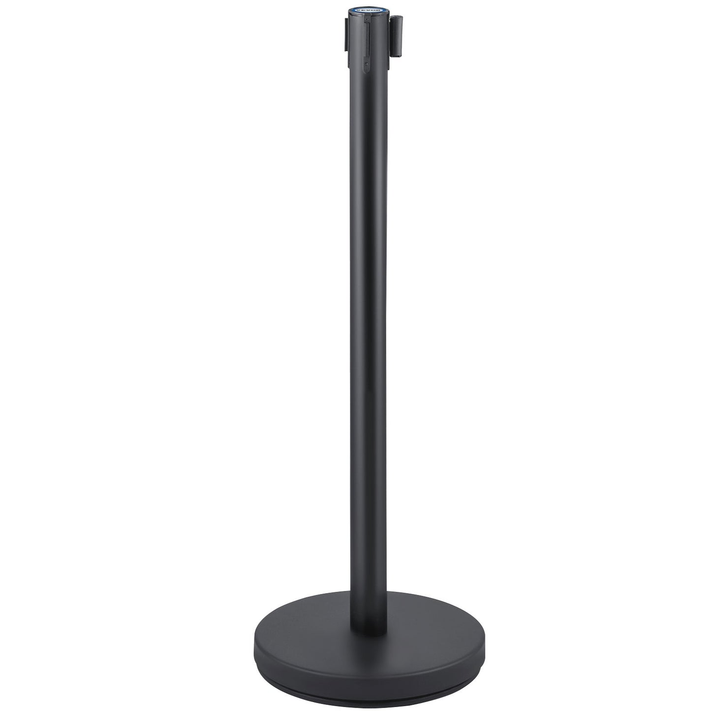 Crowd Control Stång, Set med 6 delar Stångsats, Stångsats med 6,6 fot/2 m svart infällbart bälte, svart Crowd Control Barriär med betong och metallbas – Easy Connect Montering