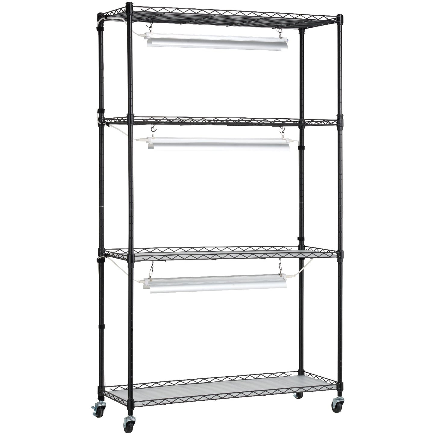 Plant Stand with Grow Lights 4 Tiers 90W 59" Tall Plant Grow Shelf