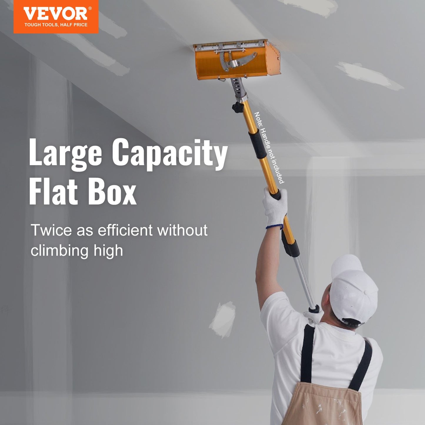 Drywall Flat Box, 10-tums bred snabbrengöring, aluminiumfinishing Mud Box för gipsskivor, Wallboard, Sheetrock, Bonus Mudguard, Extra 2 rostfria blad (10/12-tum)